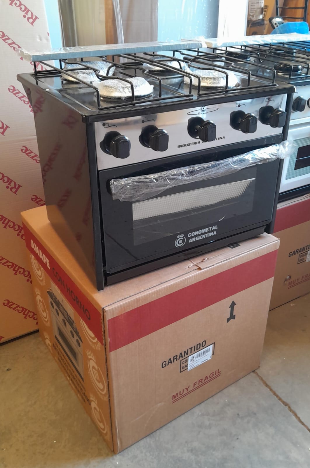 Cocina 4h. horno de mesa y 2 bandejas chapa con regulador gtia 6m.