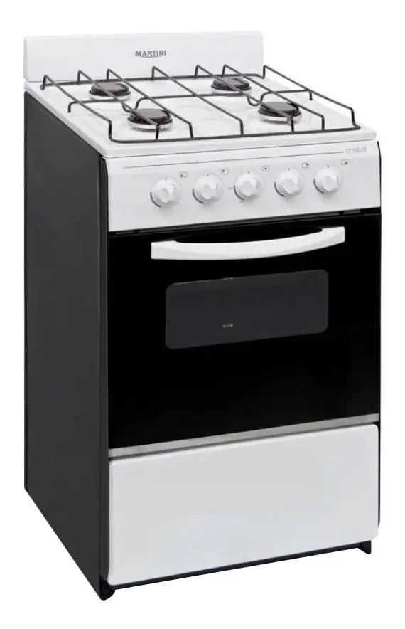 Cocina 4h. horno visor sin parrilla blanca 7121 con regulador gtia 6m.