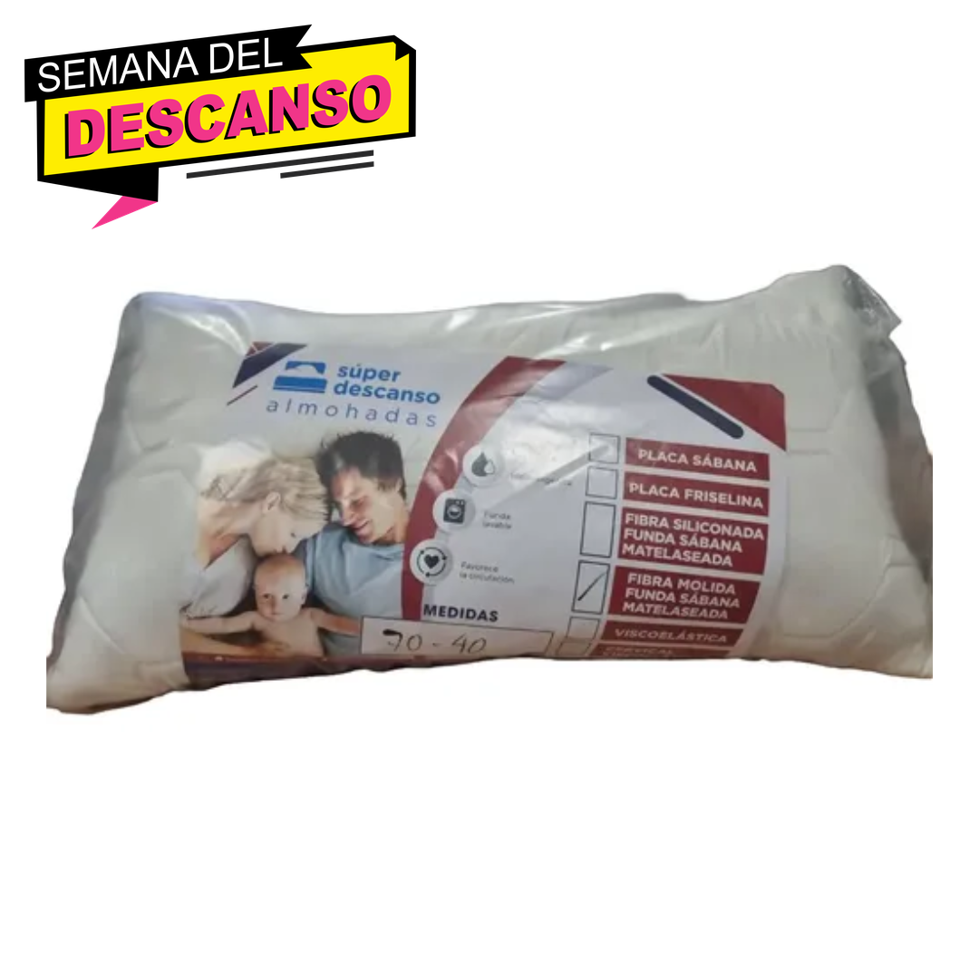 Almohada fibra molida 70x40 Superdescanso sabana matelaseada 920