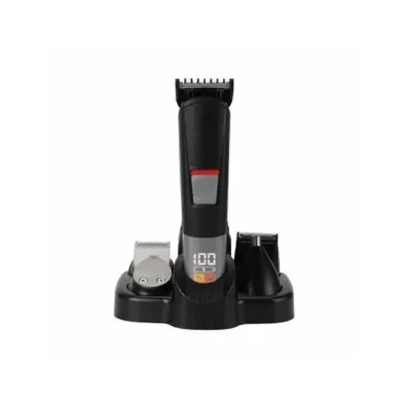 Cortadora de pelo y barba Aiwa con 4 peines de corte 4 cabezales intercambiables cepillo limpiador lubricante base de carga y cable USB