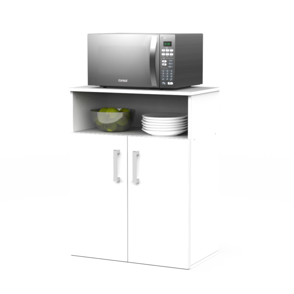 Mueble para microondas 2 estantes 2 puertas blanco Dielfe