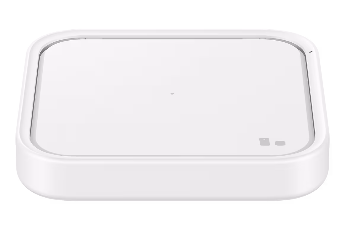 Cargador inalambrico individual Samsung type C 15W con cable blanco