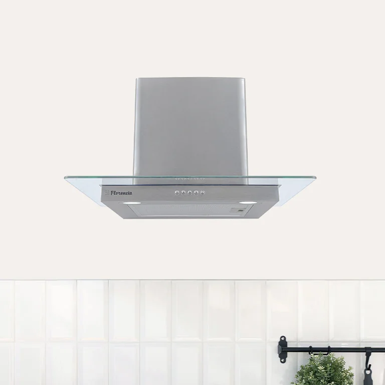 Campana extractora recta Florencia vidrio 60cm.