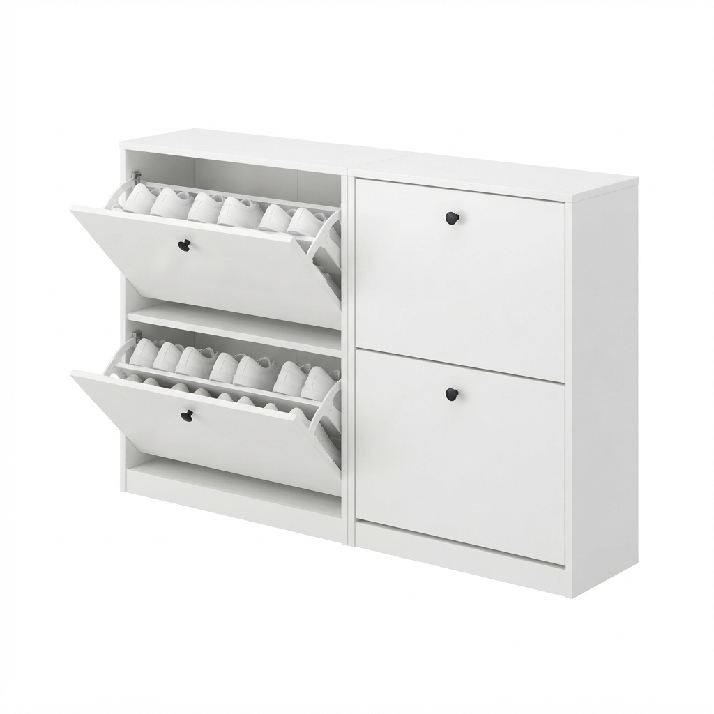 Zapatero versatil 4 puertas blanco
