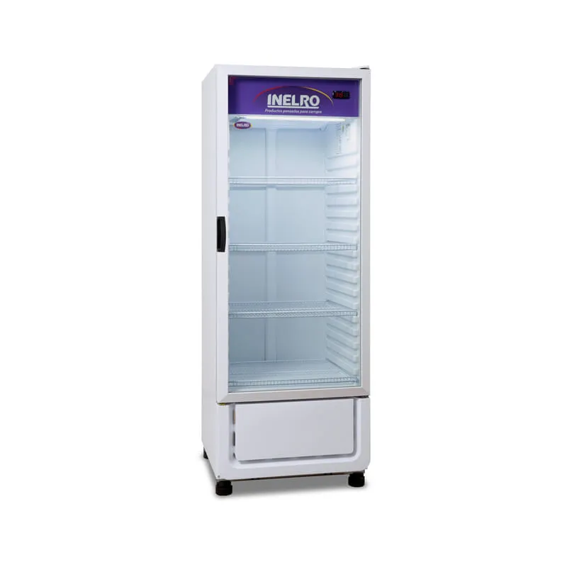 Exhibidora vertical Inelro 390lts. Controlador electronico. Condensacion estatica gtia 12m.