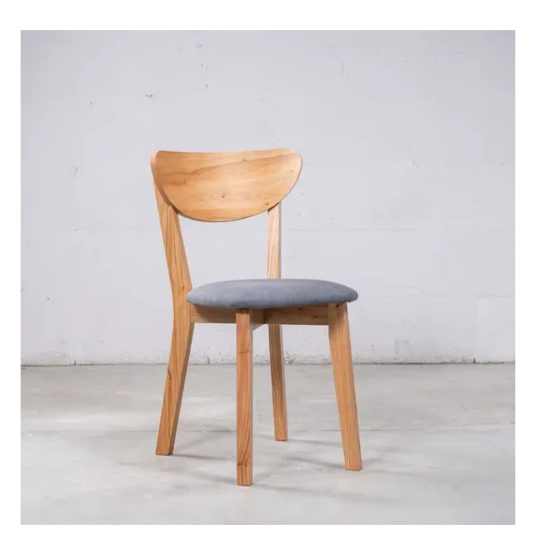 Silla Nordica natural tapizado gris o negro