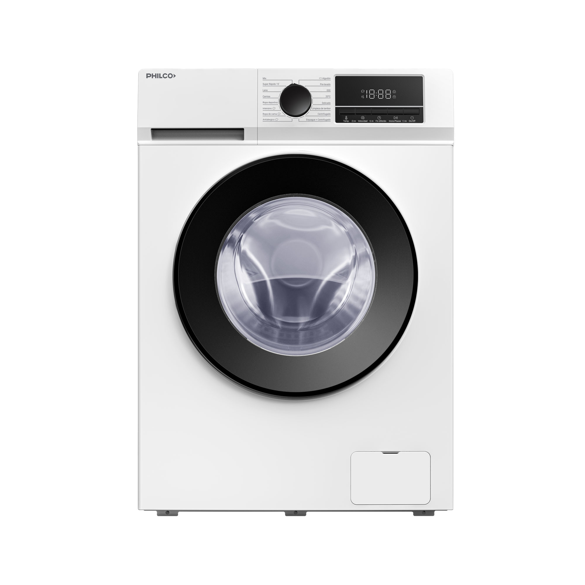 Lavarropas Philco 6kg 1000rpm Inverter carga frontal blanco gtia 12m.