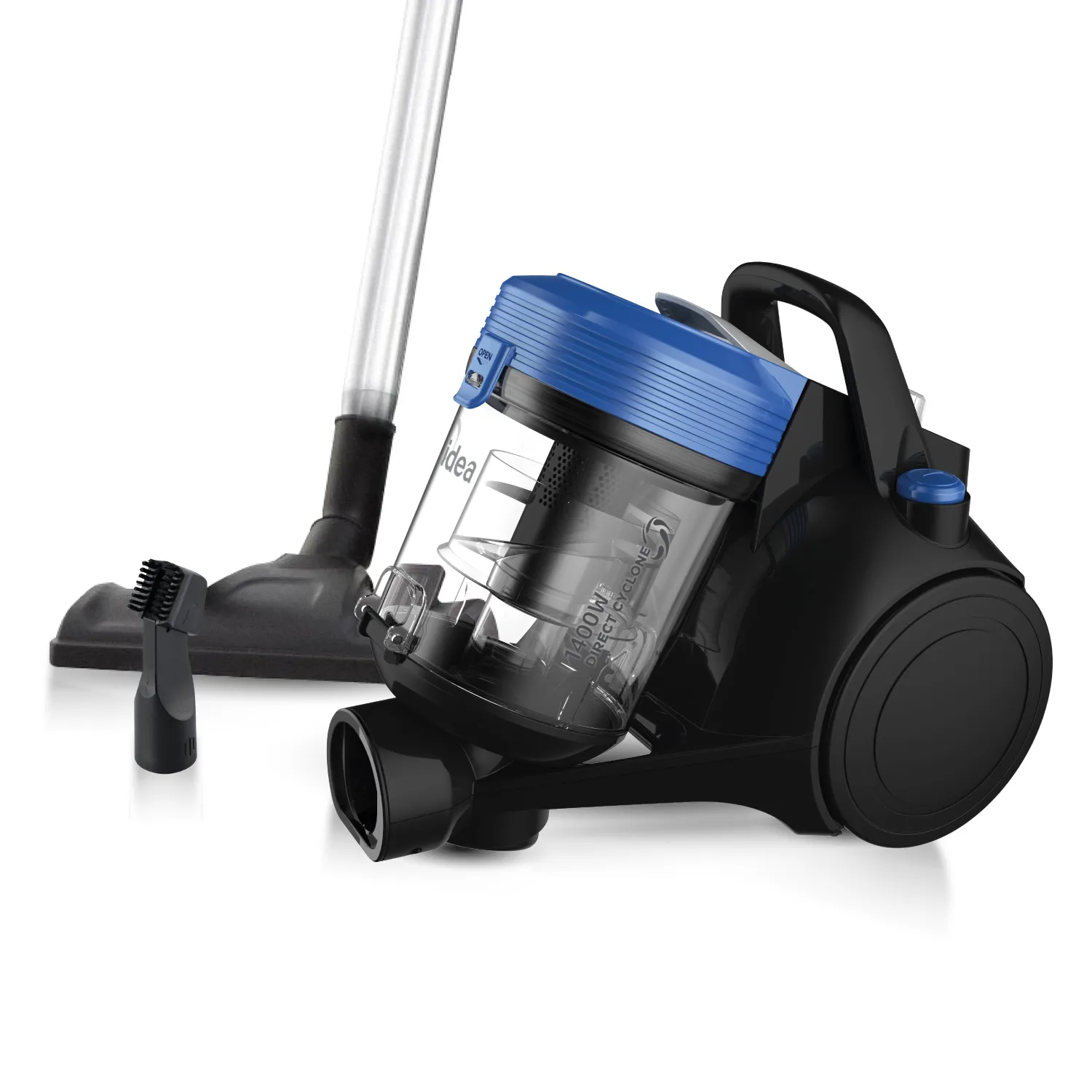 Aspiradora Midea sin bolsa 1400w. blue gtia 6m.