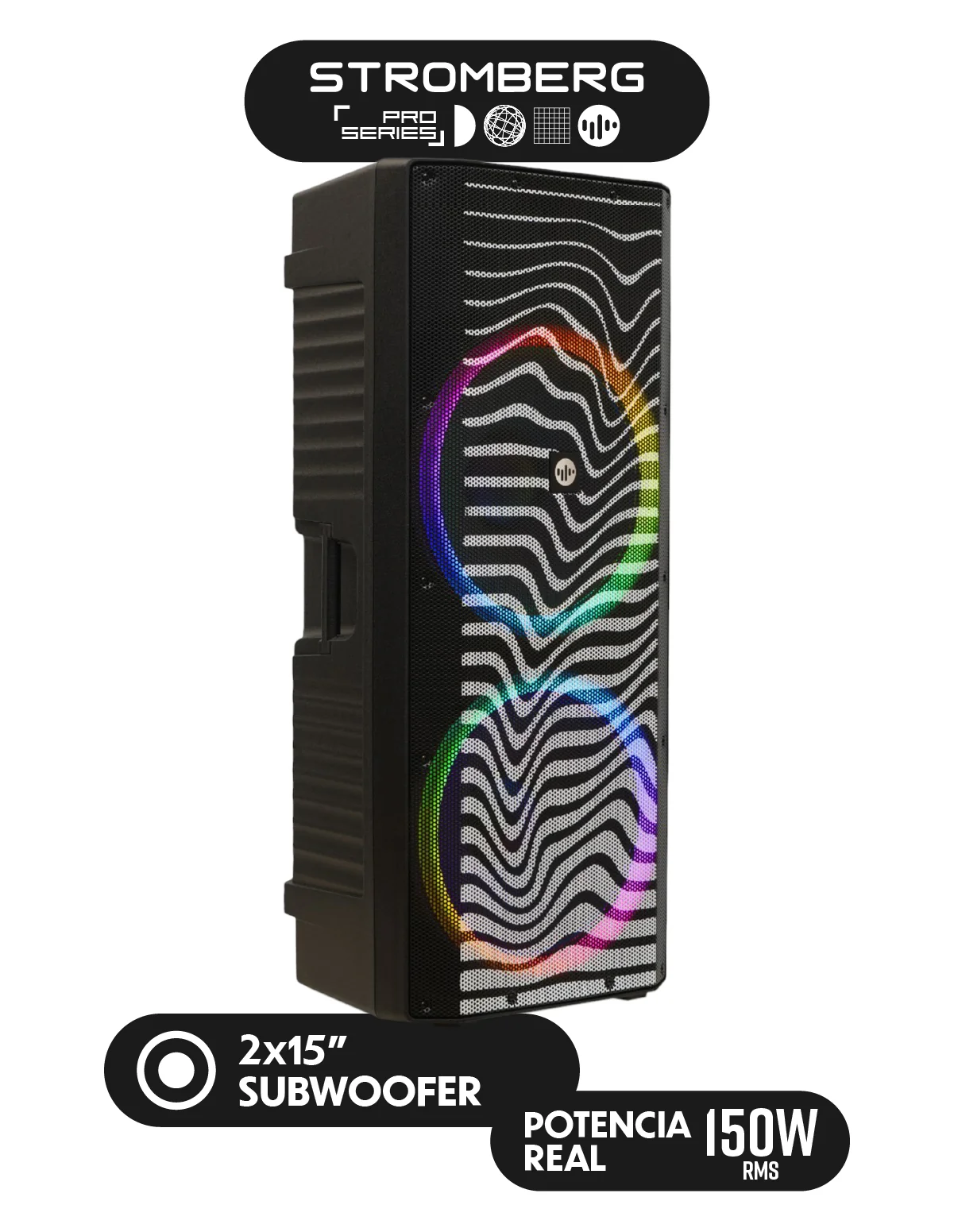Parlante profesional 300w RMS woofer 2x15 Stromberg gtia 6m.