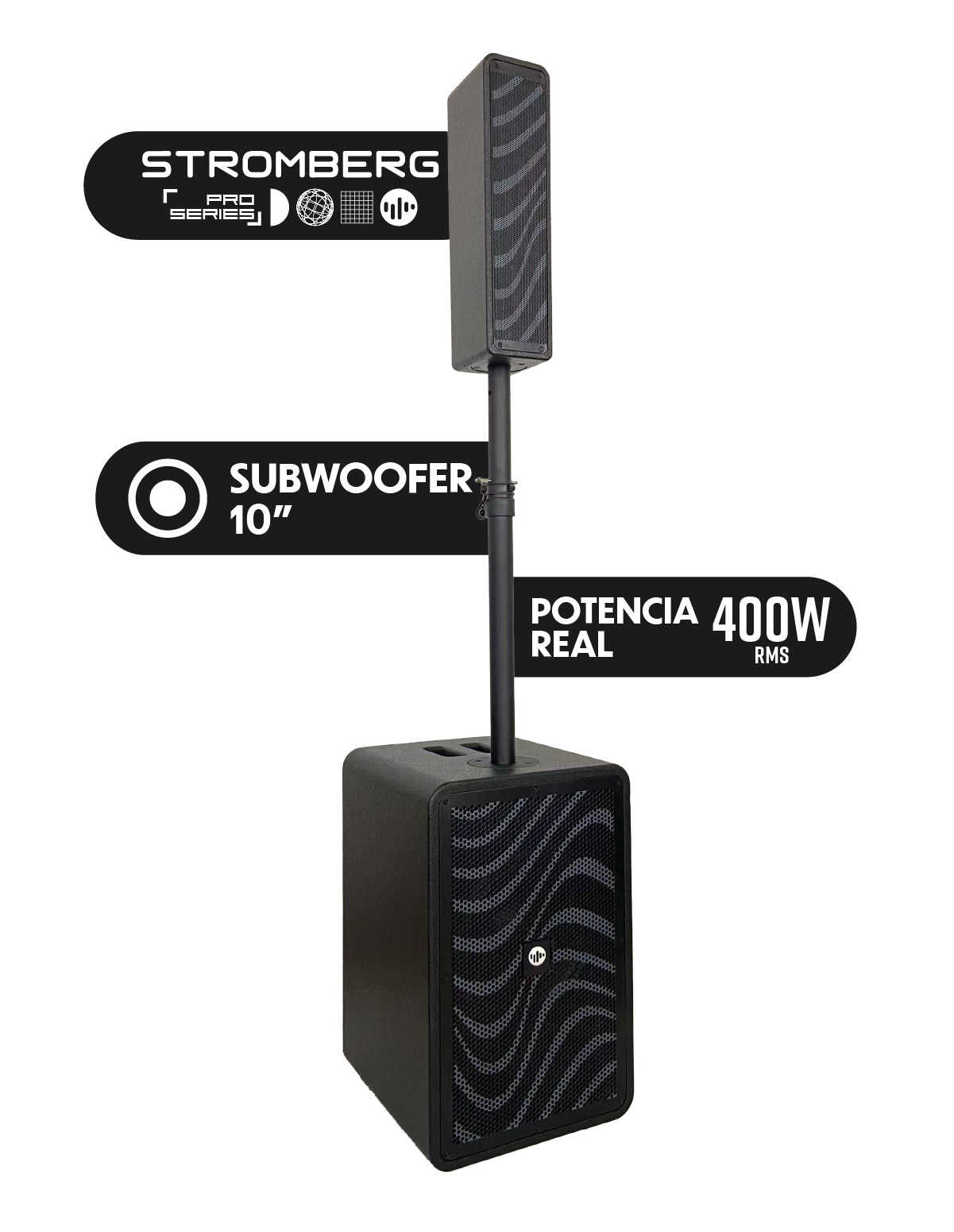 Parlante Profesional Array Stromberg subwoofer 1x10 tweter 3x3 gtia 6m.
